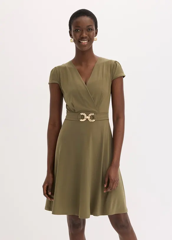 Abito di jersey con fibbia decorativa, bonprix