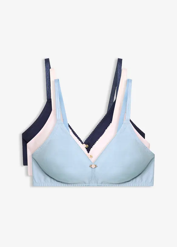 Reggiseno senza ferretto con cotone biologico (pacco da 3), bonprix