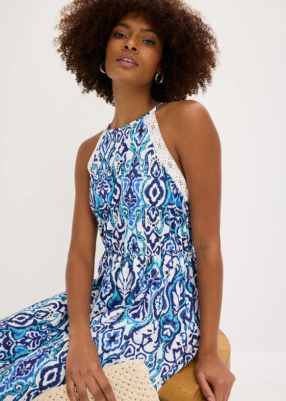 Abito midi con pizzo, bonprix