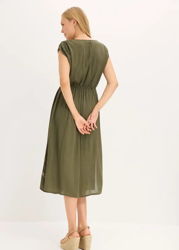 Abito midi boho chic in viscosa fluida, bonprix