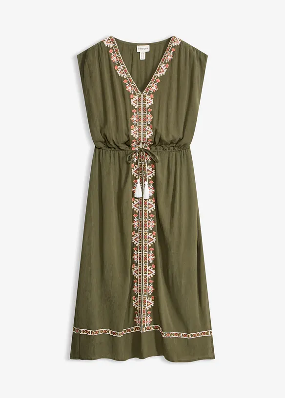 Abito midi boho chic in viscosa fluida, bonprix