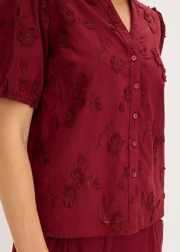 Blusa a maniche corte in puro cotone, bonprix