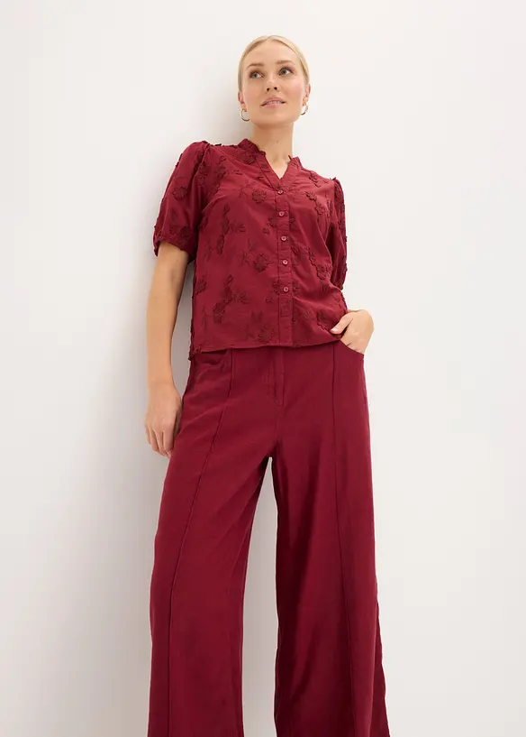 Blusa a maniche corte in puro cotone, bonprix