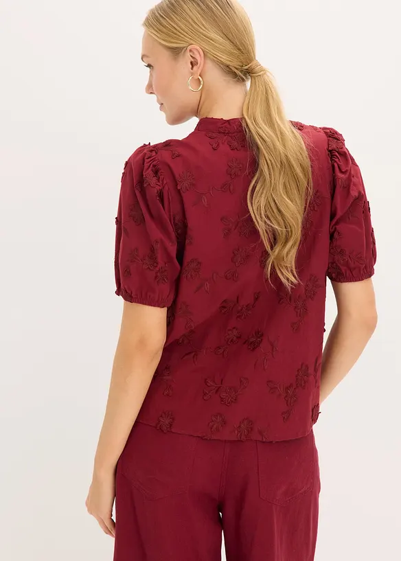 Blusa a maniche corte in puro cotone, bonprix