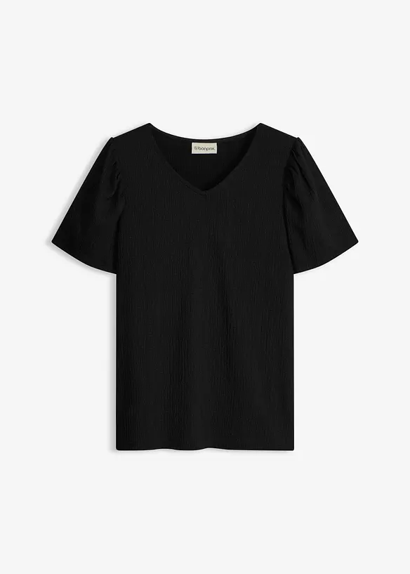 Maglia in cr&ecirc;pe operato, bonprix