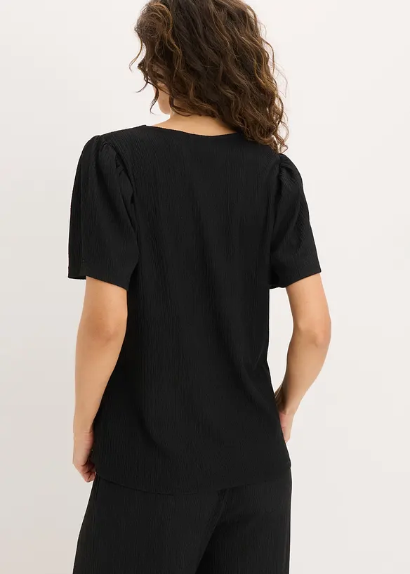 Maglia in cr&ecirc;pe operato, bonprix