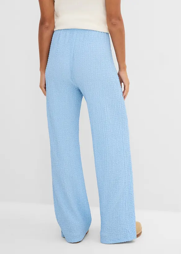 Pantaloni larghi in cr&ecirc;pe operato con elastico in vita, bonprix