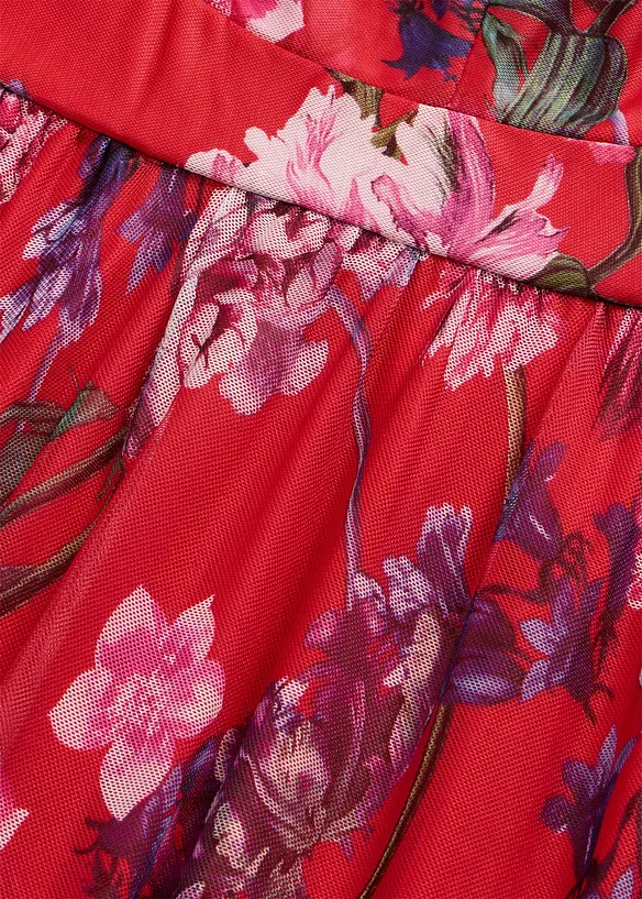 Abito lungo in tulle delicato con spalline, bonprix