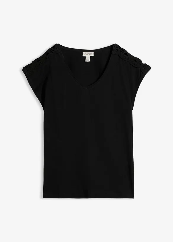 Maglia con inserti effetto uncinetto, bonprix