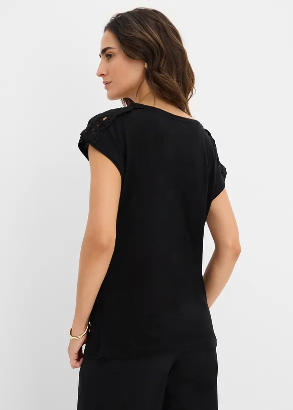 Maglia con inserti effetto uncinetto, bonprix