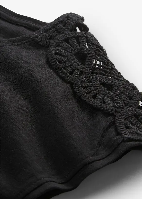 Maglia con inserti effetto uncinetto, bonprix