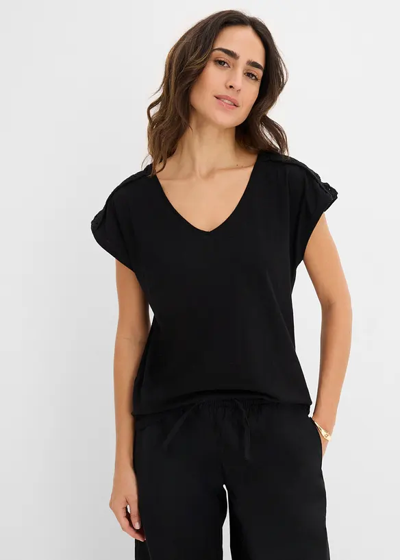 Maglia con inserti effetto uncinetto, bonprix