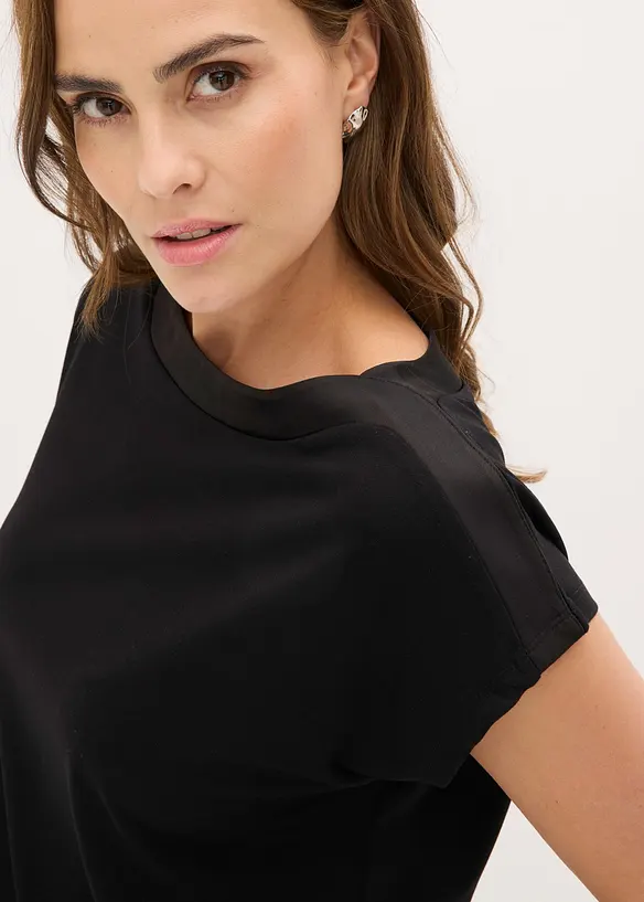 Maglia con dettaglio in satin, bonprix
