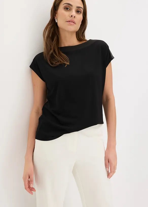 Maglia con dettaglio in satin, bonprix