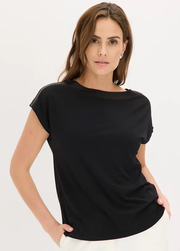 Maglia con dettaglio in satin, bonprix