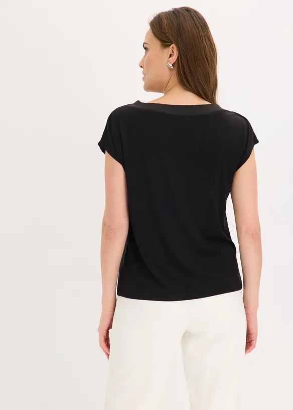 Maglia con dettaglio in satin, bonprix
