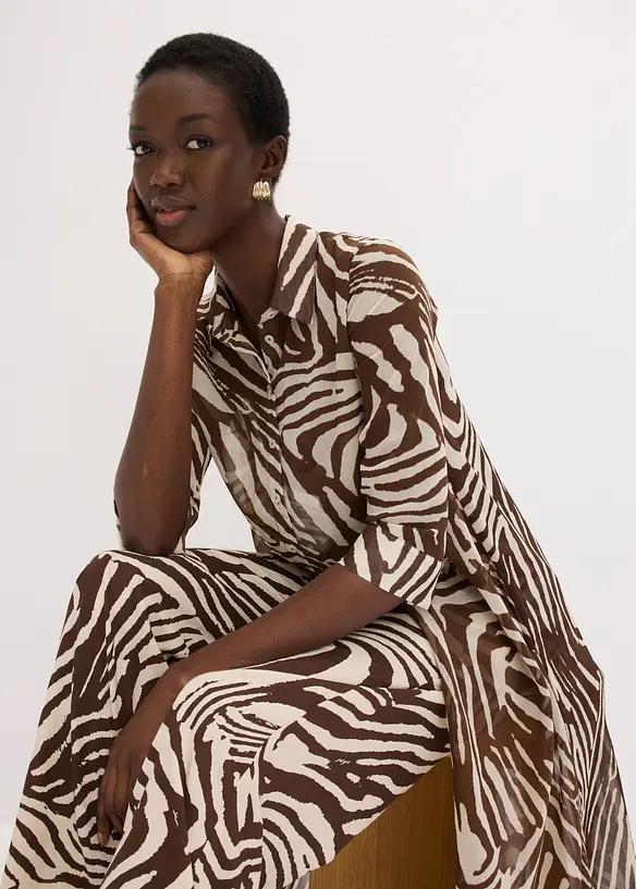 Camicia lunga in chiffon, bonprix