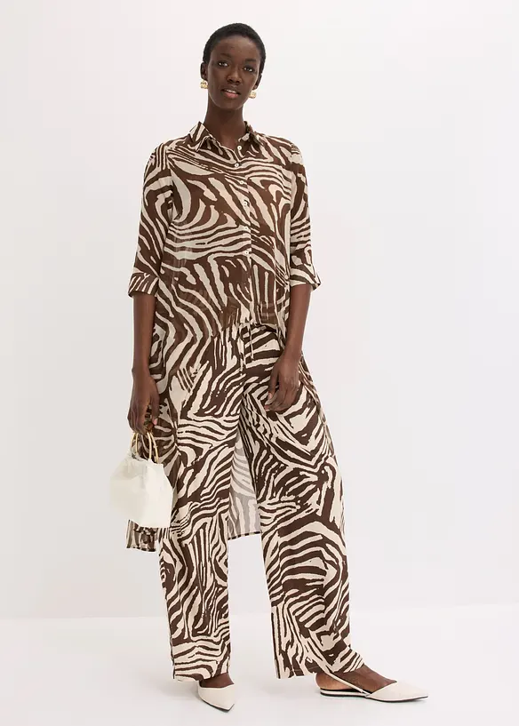 Camicia lunga in chiffon, bonprix