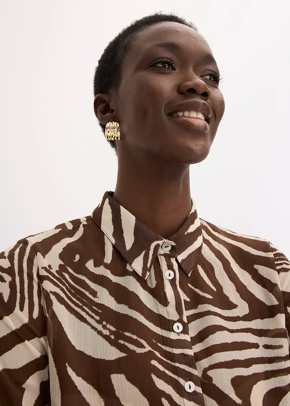 Camicia lunga in chiffon, bonprix
