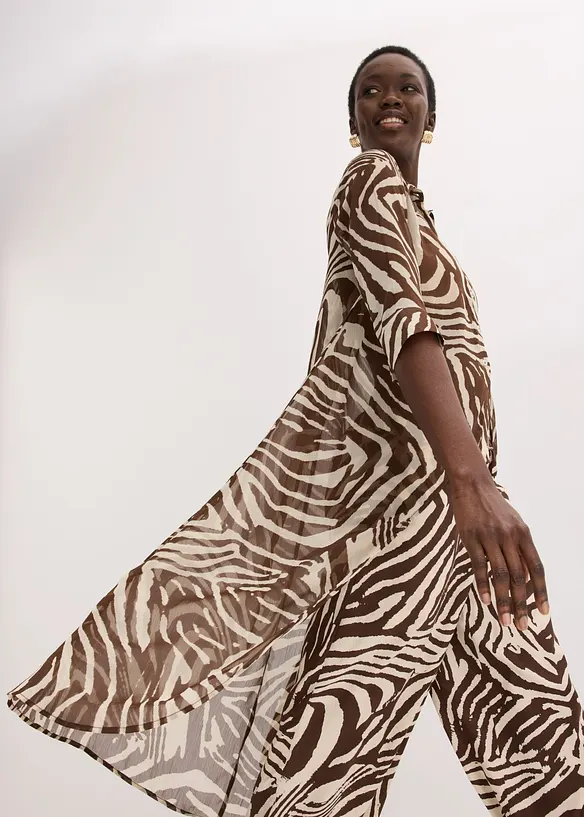 Camicia lunga in chiffon, bonprix