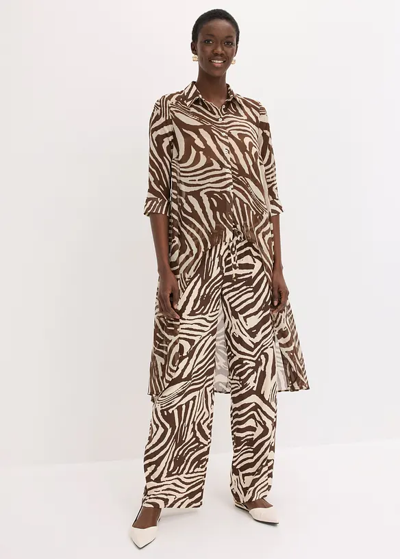 Camicia lunga in chiffon, bonprix