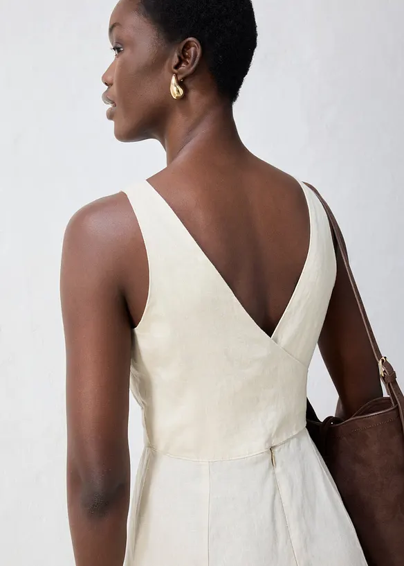 Abito midi in puro lino, bonprix