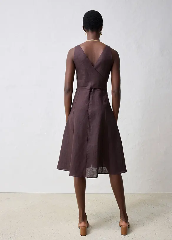 Abito midi in puro lino, bonprix