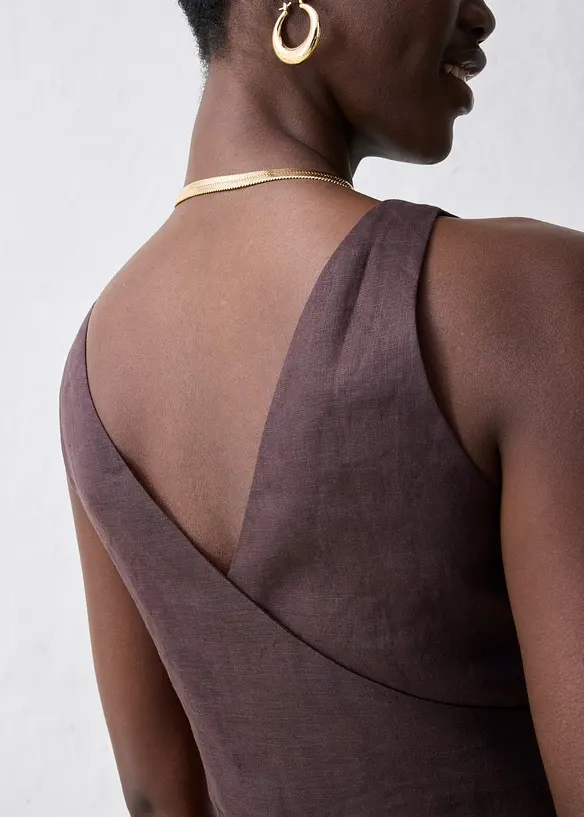 Abito midi in puro lino, bonprix