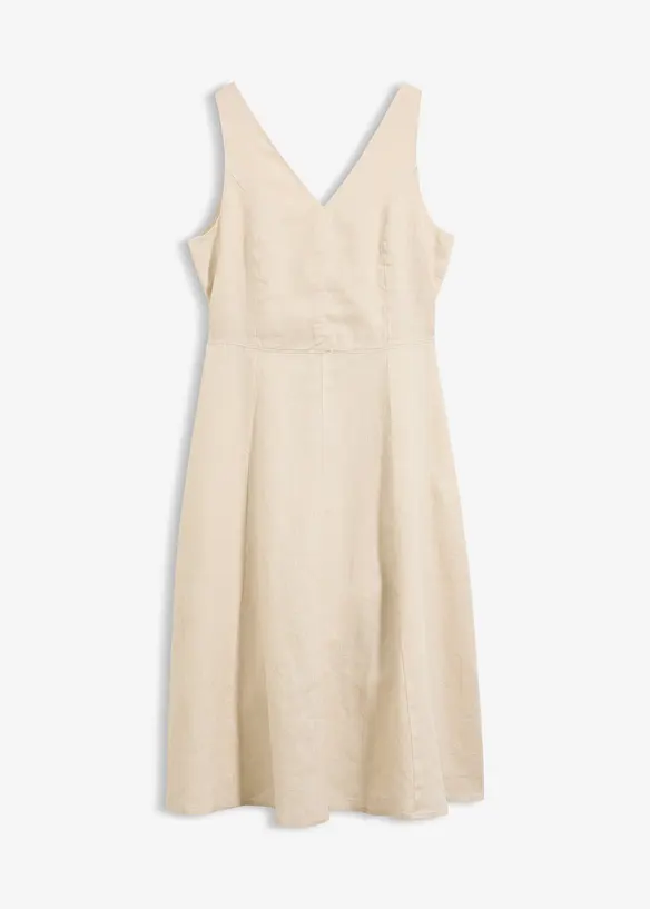 Abito midi in puro lino, bonprix