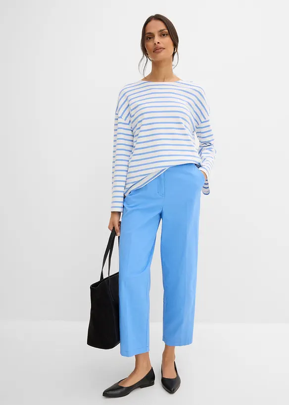 Maglia a maniche lunghe a righe in cotone biologico, bonprix