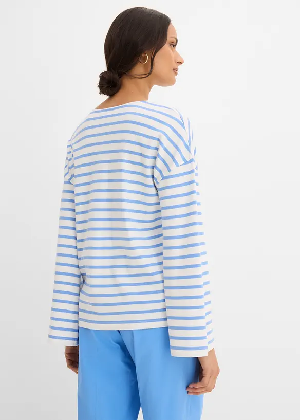 Maglia a maniche lunghe a righe in cotone biologico, bonprix