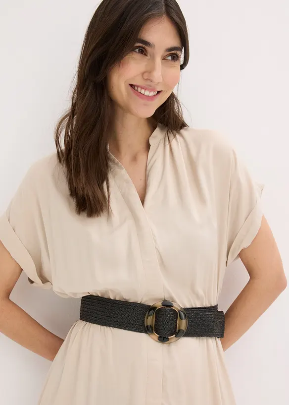 Cintura effetto paglia a vita alta, bonprix