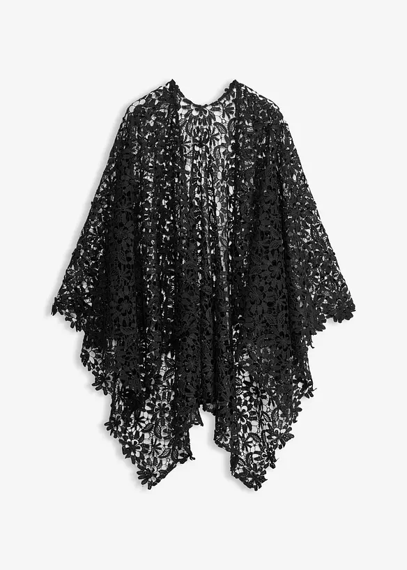 Poncho in pizzo effetto uncinetto, bonprix