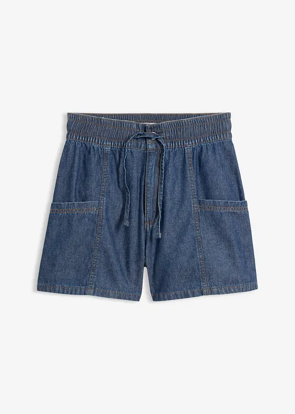 Shorts in jeans con comodo elastico, vita alta, bonprix