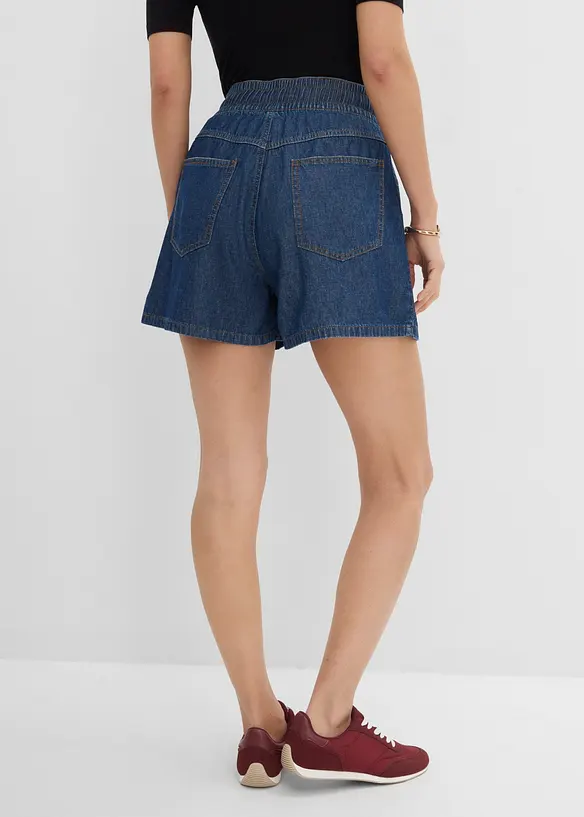 Shorts in jeans con comodo elastico, vita alta, bonprix