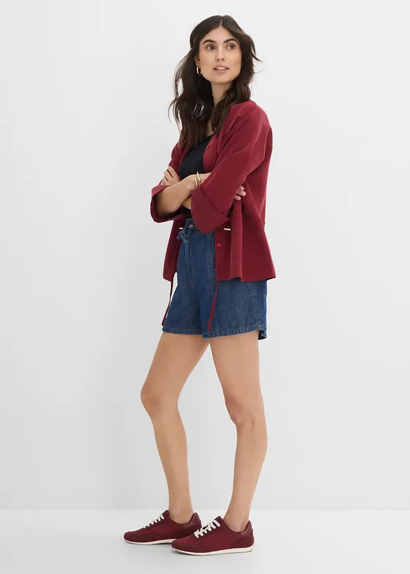 Shorts in jeans con comodo elastico, vita alta, bonprix