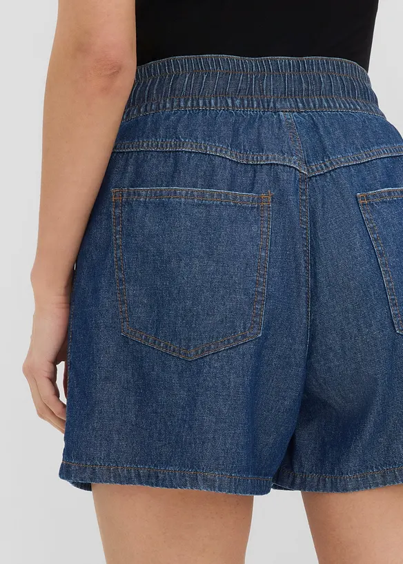 Shorts in jeans con comodo elastico, vita alta, bonprix