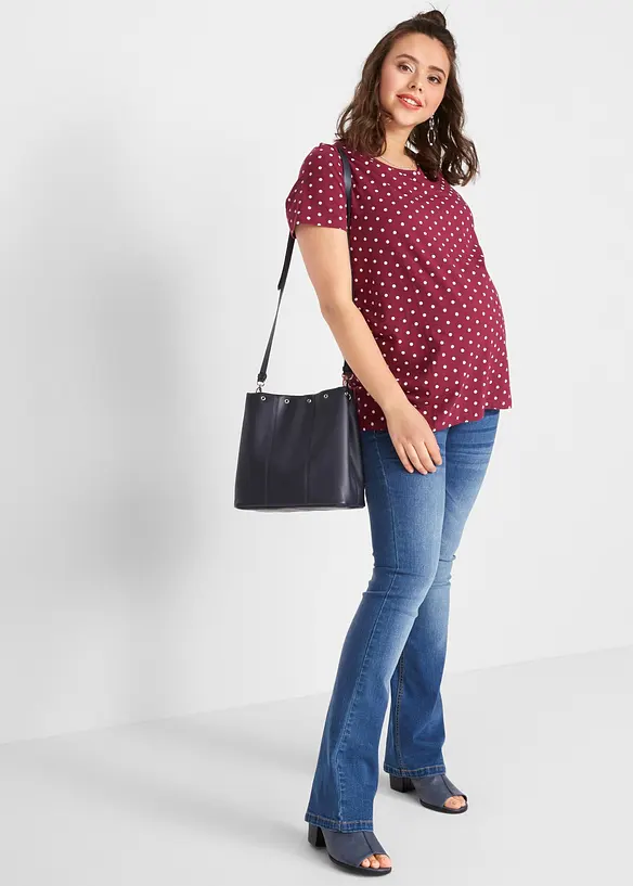 Maglia pr&eacute;maman a pois in cotone biologico (pacco da 2), bonprix