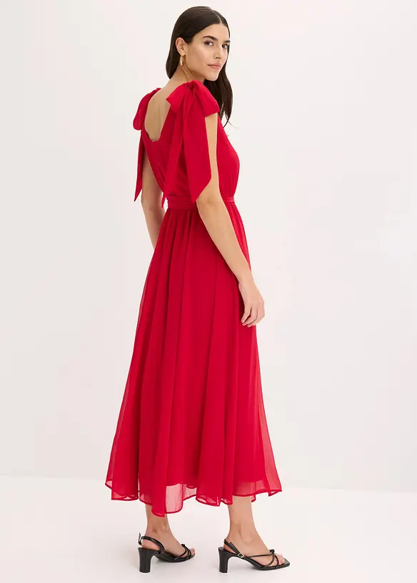 Abito in chiffon con fiocchi, bonprix