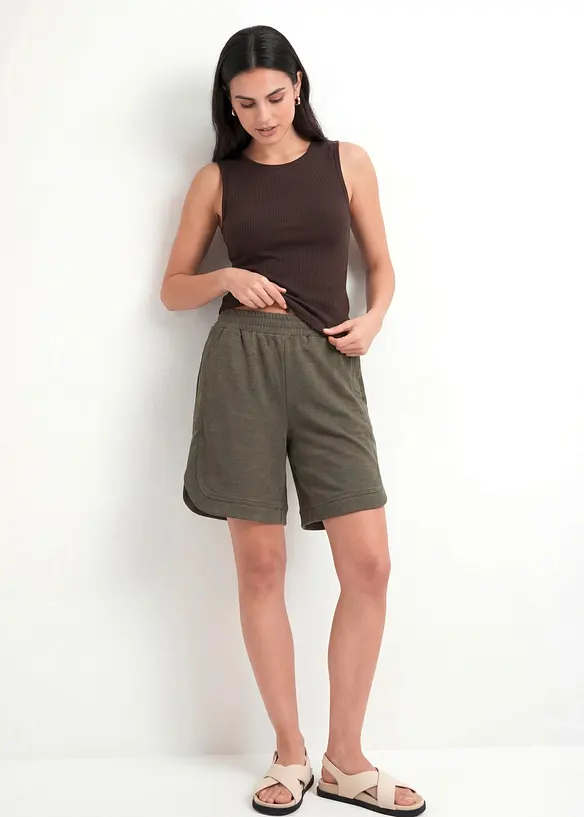 Shorts ampi in felpa di misto cotone, bonprix