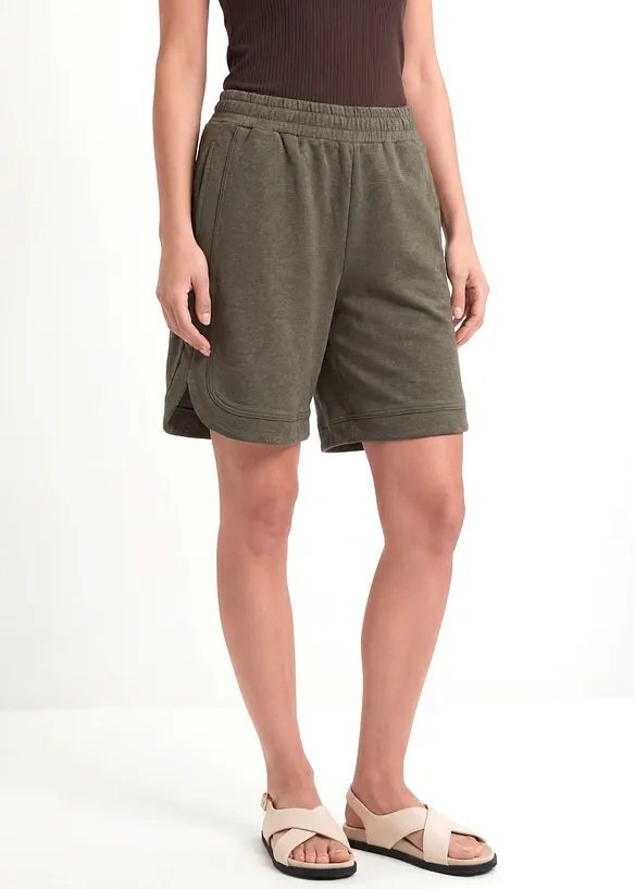 Shorts ampi in felpa di misto cotone, bonprix
