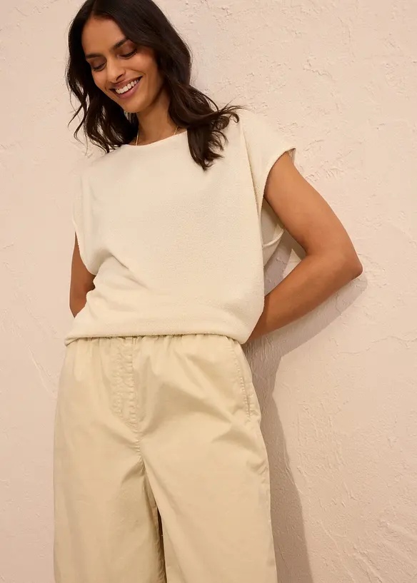 Bermuda in misto cotone paper touch, bonprix