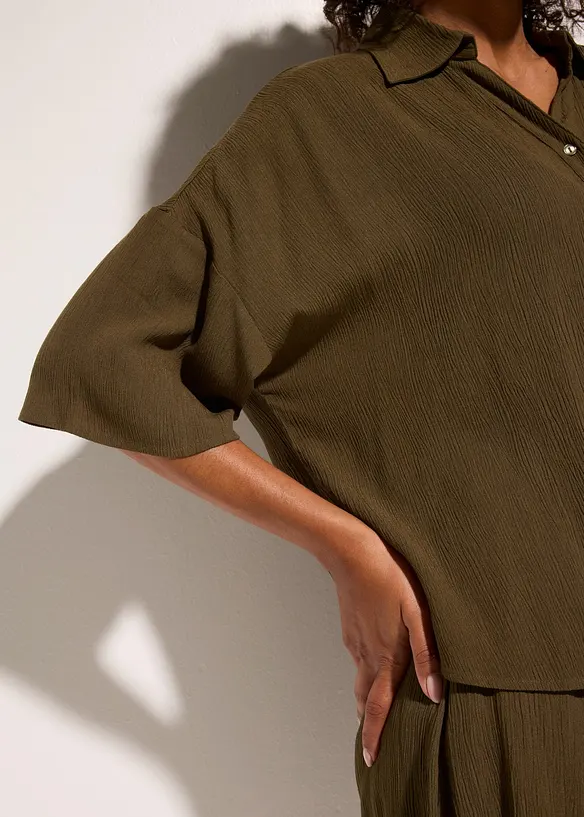 Blusa corta da mare in viscosa fluida, bonprix