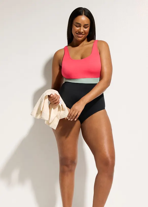 Costume intero ad asciugatura rapida in color block, bonprix