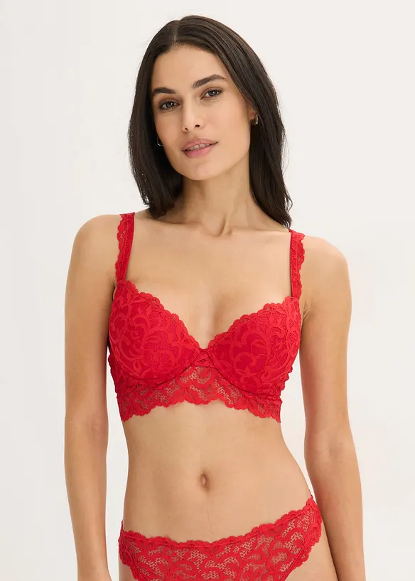 Reggiseno push-up in morbido pizzo, bonprix