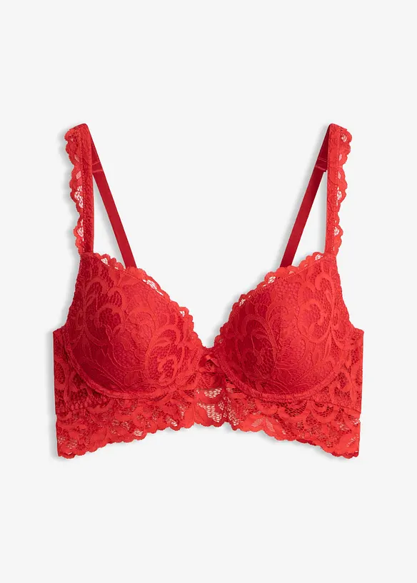 Reggiseno push-up in morbido pizzo, bonprix