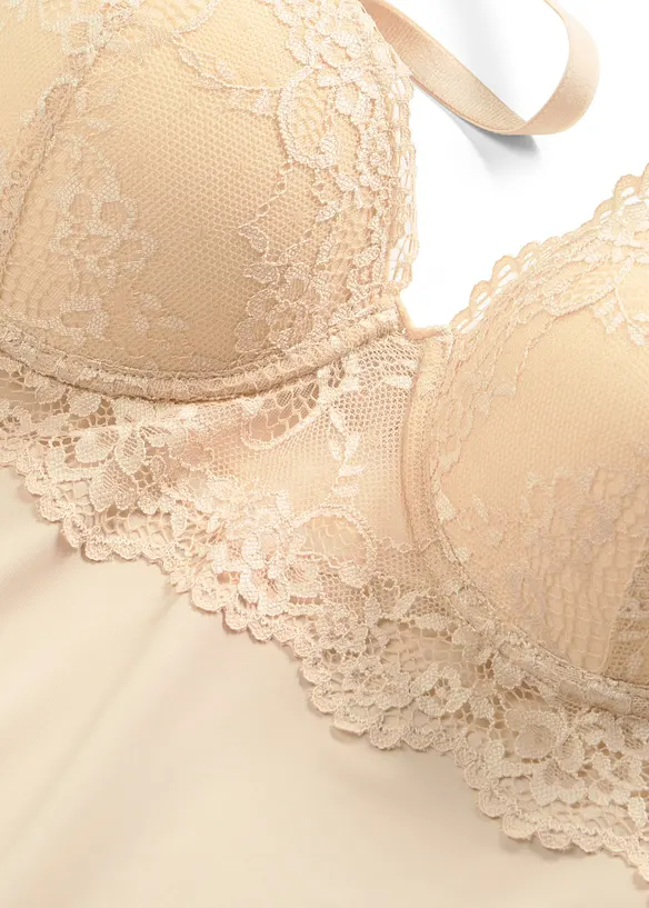 Canotta con reggiseno integrato in microfibra liscia, bonprix