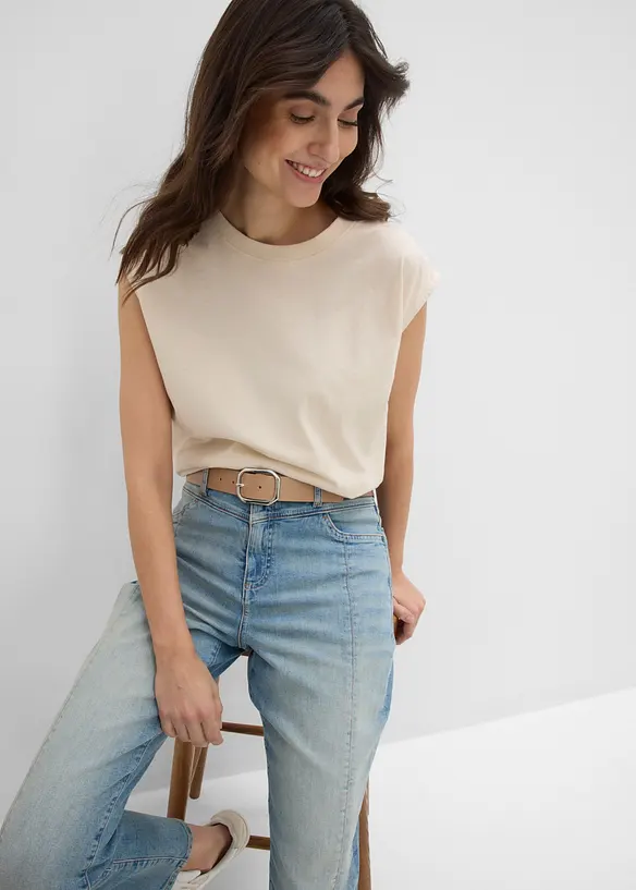 Jeans straight, vita media, bonprix