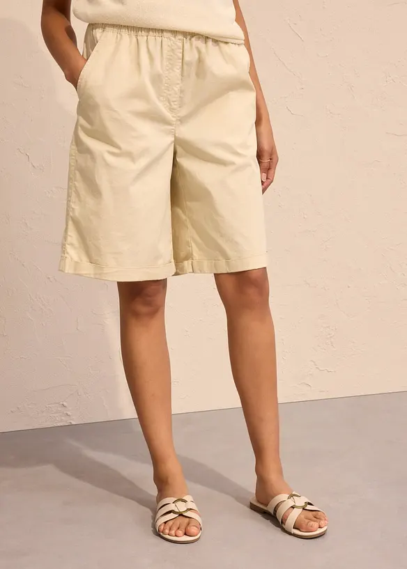Bermuda in misto cotone paper touch, bonprix