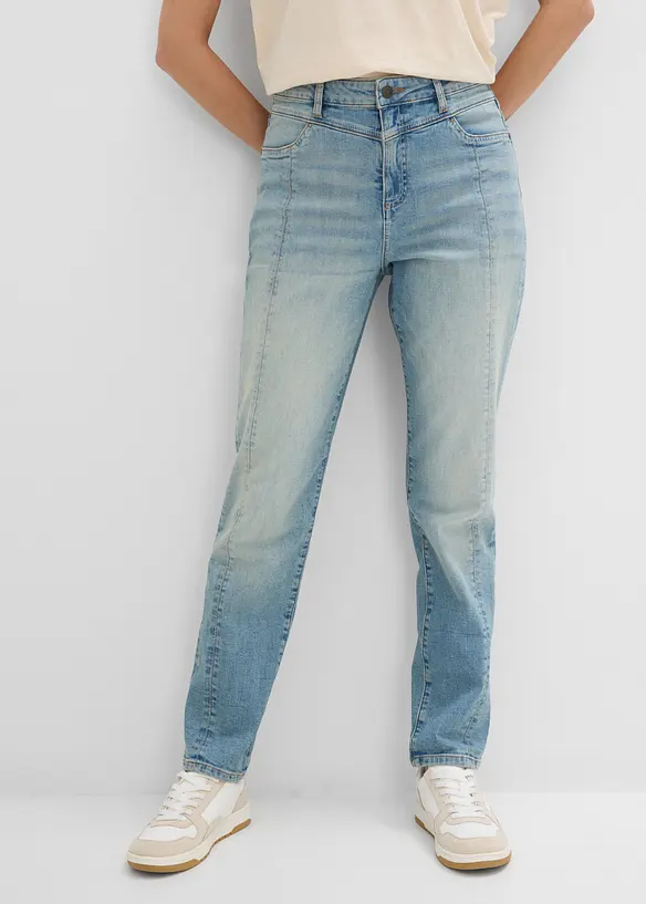 Jeans straight, vita media, bonprix